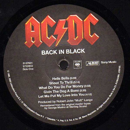    AC/DC - Back in Black (LP)         
