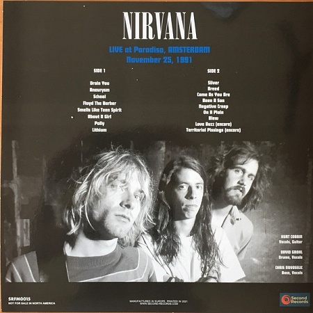    Nirvana - Live At Paradiso, Amsterdam - November 25, 1991 (LP)         