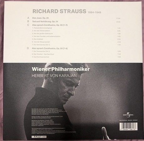    Richard Strauss, Wiener Philharmoniker, Herbert von Karajan - Don Juan, Tod und Verklarung, Also Sprach Zaratustra (2LP)         