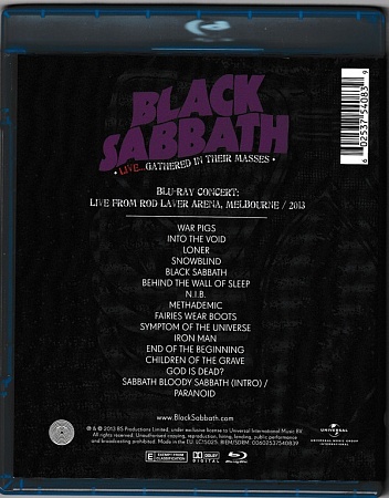  Blu Ray Black Sabbath  Live...Gathered In Their Masses         